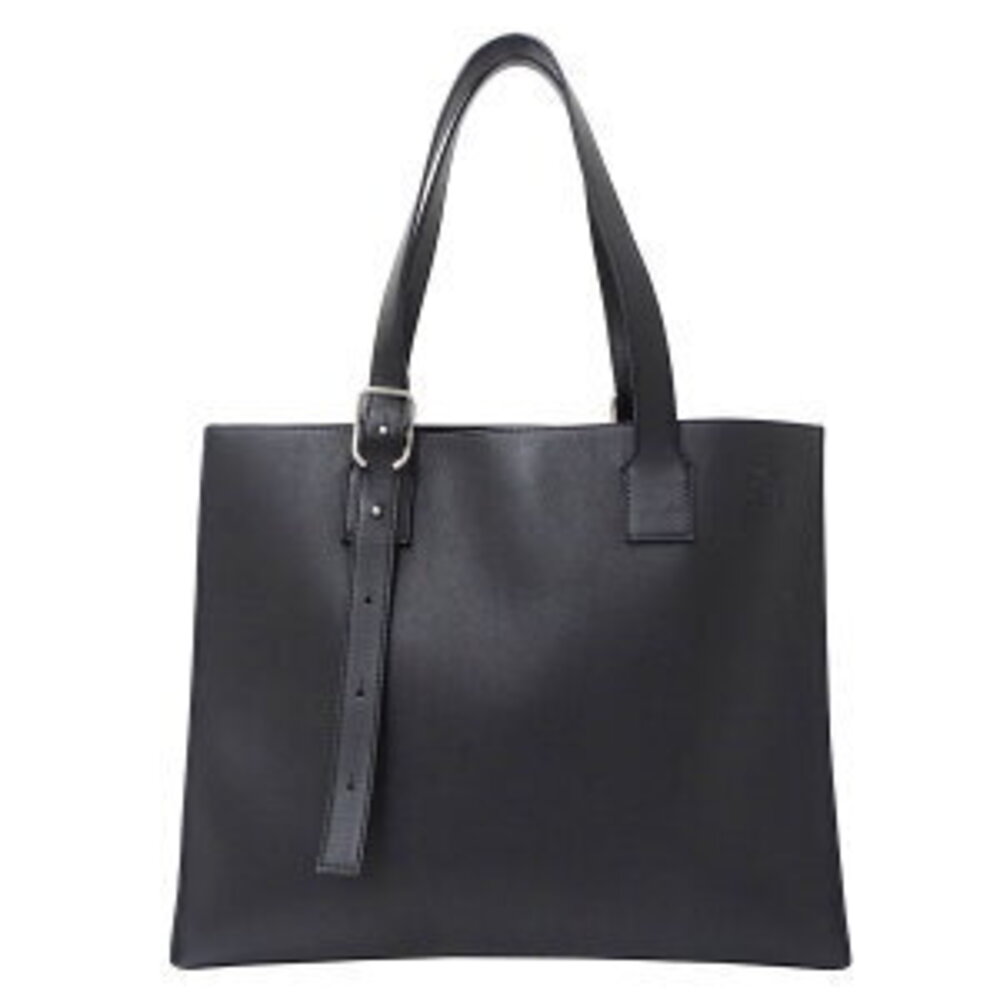 LOEWE Bags Anagram Tote Bag Buckle Horizontal Black Handbag Work Business